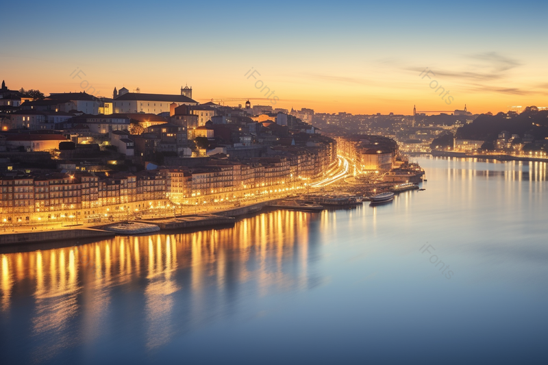 黄色夕阳余晖城市灯光车流实拍,高清,摄影图,摄影图片,图片大全,摄影图免费下载